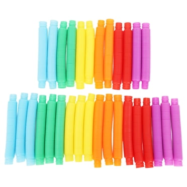 Jouet Tube Pop, Extensible 30 Pcs Tubes Pop 6 Couleurs pour Divertissement