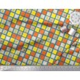 thumbnail image 3 of Soimoi Silk Fabric Geometric Square,Text & Bear Face Kids Print Fabric by Yard 42 Inch Wide, 3 of 3