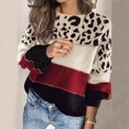 thumbnail image 2 of Kcodviy Chandail Léger d'Automne et d'Hiver pour Femme, Chandail à Contraste de Couleurs pour Femme, Chandail Ample pour Femme, Chandails d'Hiver pour Femme, Chandail à Col Rond avec Base, 2 of 5