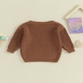 thumbnail image 4 of Newborn Infant Baby Girls Sweater Long Sleeve Letter Embroidery Knit Pullover Tops Fall Winter Clothes, 4 of 9