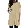 thumbnail image 2 of Ketyyh-chn99 Chandail Sans Manches à Col Rond pour Femmes, Manches Longues, T-Shirt à Col Rond pour Femmes, Kaki, 2TG, 2 of 5