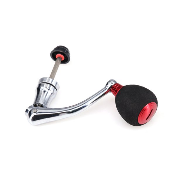 Poignée de Remplacement pour Moulinet de Pêche Poignée en Métal pour Accessoire de Moulinet de Pêche Rouge 2000 3000 (Moyen)
