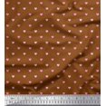 thumbnail image 1 of Soimoi Brown polyester Crepe Fabric Pink Heart Decor Fabric Printed Yard 52 Inch Wide, 1 of 5
