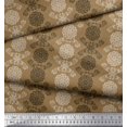 thumbnail image 1 of Soimoi Moss Georgette Fabric Damask Ethnic Decor Fabric Printed Yard 42 Inch Wide, 1 of 3