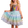 thumbnail image 1 of MIASHUI Jupe de Ballet pour Filles à Volants Patchwork pour Danse Fête Enfants Bleu, 4-5 Ans, 1 of 6