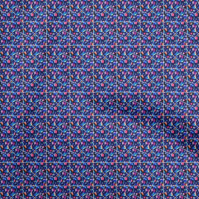oneOone Viscose Chiffon Blue Fabric Abstract Fabric For Sewing Printed Craft Fabric By The Yard 42 Inch Wide