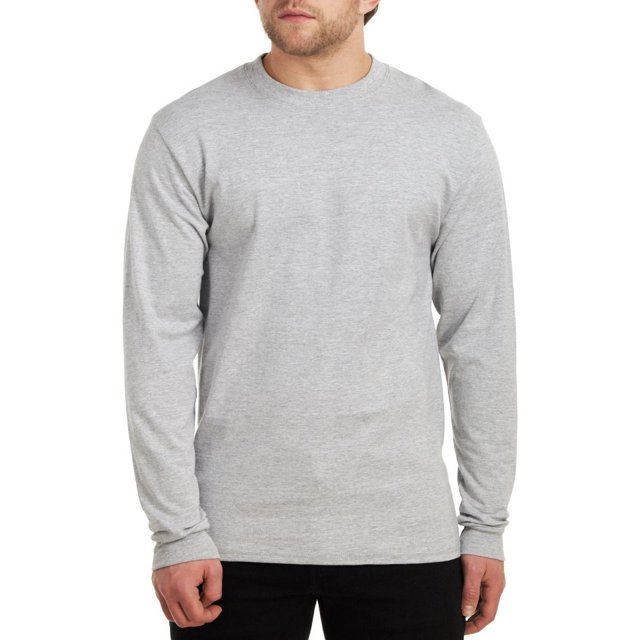 Hanes Long Sleeve Beefy T-Shirt Big Sizes, Light Steel, 3XLarge