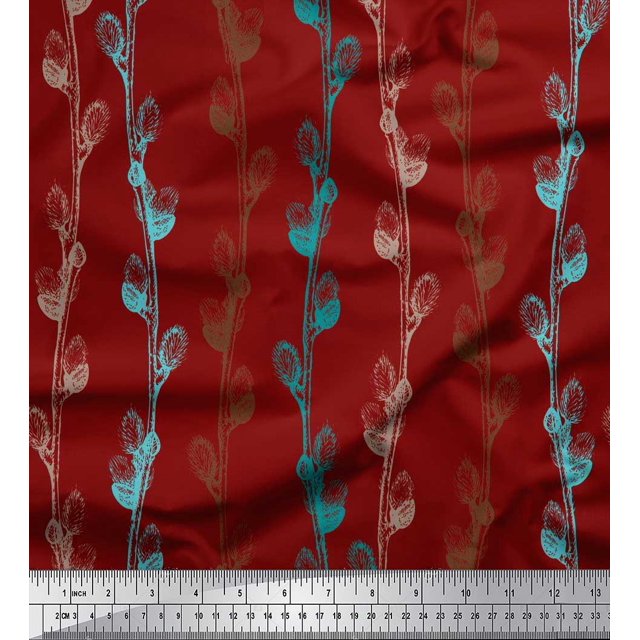 Soimoi Cotton Poplin Fabric Clover Flower Fabric Prints By Yard 42 Inch Wide