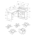 thumbnail image 2 of Monarch Specialties Computer Desk, Home Office, Corner, Left, Right Set-up, Storage Drawers, L Shape, Work, Laptop, Laminate, Brown, Contemporary, Modern, 2 of 3