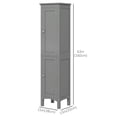 thumbnail image 3 of kleankin Armoire de Rangement Haute pour Salle de Bain avec Tablettes Ajustables, Gris, 3 of 10