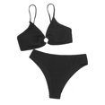 thumbnail image 2 of Qertyioot Women's Swimsuit Set Split Solid Bikini Two-piece, 2 of 6