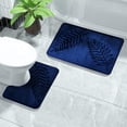thumbnail image 4 of yulier Leaf Bathroom Rug Set 2 Piece, Soft Absorbent Bath Rug and U-Shaped Contour Toilet Rug, Non-Slip Bath Carpet, Washable Toilet Bath Mat, Navy, 4 of 8
