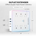 thumbnail image 3 of Bell + Howell LED Outlet Extender Station 10 Port Surge Protector with 6 AC Outlets 2 USB 2 USB-C Fast Charging Night Light, 3 of 9