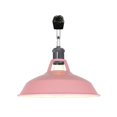 thumbnail image 1 of FSLiving J-Type Track Lighting E26 Base Industrial Adjustable Angle Lamp Pink Metal Shade with Black Pearl Socket Track Light Fixture for Slope Ceiling Gimbal,Bulb and Track Not Included - 1 Light, 1 of 6