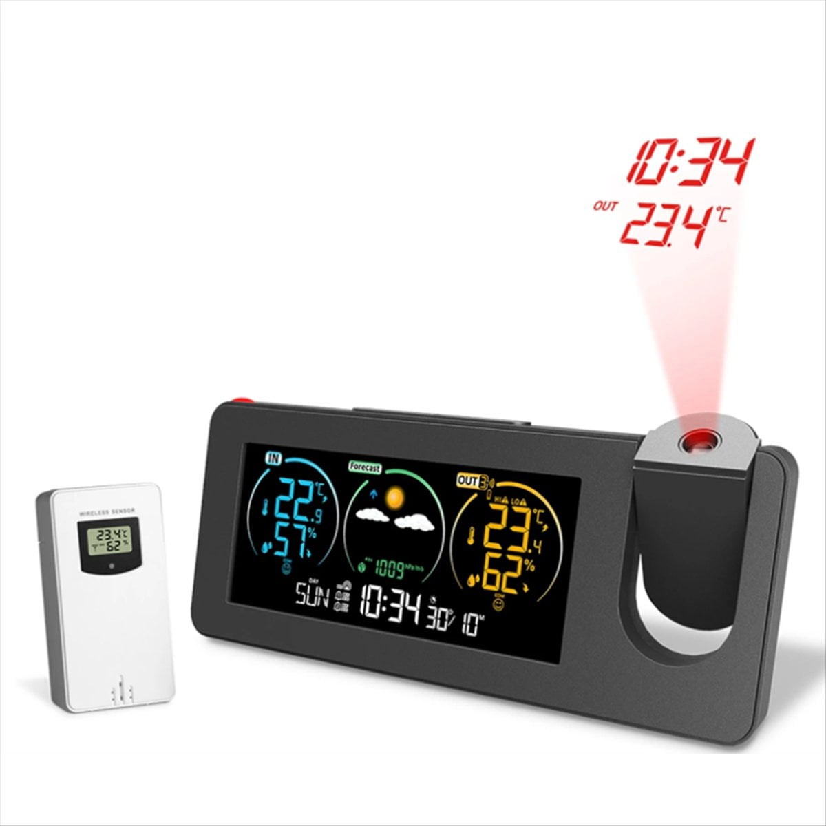 ZX3538 New Electronic Projection Clock Weather Station Weather