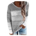 thumbnail image 1 of Fridja Mode Femme O-Cou Manches Longues Automne T-Shirt Impression Chemisier à Capuche Tops, 1 of 5