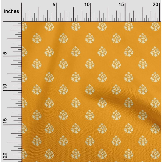 oneOone Cotton Flex Fabric Floral Block Printed Craft Fabric BTY 40 Inch Wide