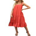 thumbnail image 2 of Robe Maxi Ample à Volants Sans Manches à Bretelles Épaisses Réglables pour Femmes avec Poches, 2 of 7