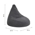 thumbnail image 3 of Lounge & Co Dark Grey Sherpa Bean Bag Cover, 1 bean bag cover, 3 of 5