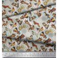thumbnail image 2 of Soimoi Modal Satin Fabric Geometric,Bird & Animals Patchwork Print Fabric by The Yard 42 Inch Wide, 2 of 3