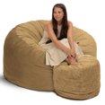 thumbnail image 1 of Ultimate Sack 5000 5-Foot Bean Bag Chair with Footstool Set, Camel Suede Cover, 1 of 6