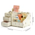 thumbnail image 2 of Makeup Organizer Waterproof Wooden Vanity Organizer Cosmetic Holder with Drawers, 2 of 10