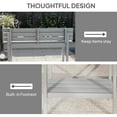 thumbnail image 4 of Outsunny Outdoor Bar Table with Built-in Footrest, Slatted Top, Grey, 4 of 9