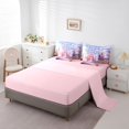 thumbnail image 3 of Erosebridal Princess Castle Bed in a Bag King size, Fantasy Fairy Tale Bed Set, Pink Purple, Reversible 7 Pieces, 3 of 5