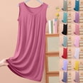 thumbnail image 1 of BiZtdJrK Chemises de Nuit d'Été pour Femmes Grande Taille Col Ras du Cou Nuisette Vêtement de Nuit Ample Doux Confortable Robe Sans Manches Tenue de Nuit, Jaune, XXXXXL, 1 of 7
