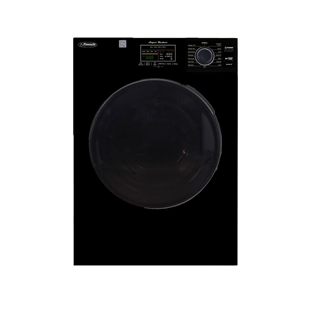 Pinnacle Appliances Clothes Washer 22-826 L BLACK Super Washer; Front Load; Black; 15 Pounds Maximum Load Capacity; 12 Wash Cycle; 15 Amp/110 Volt; Freestanding Mount; Color Code LED Display