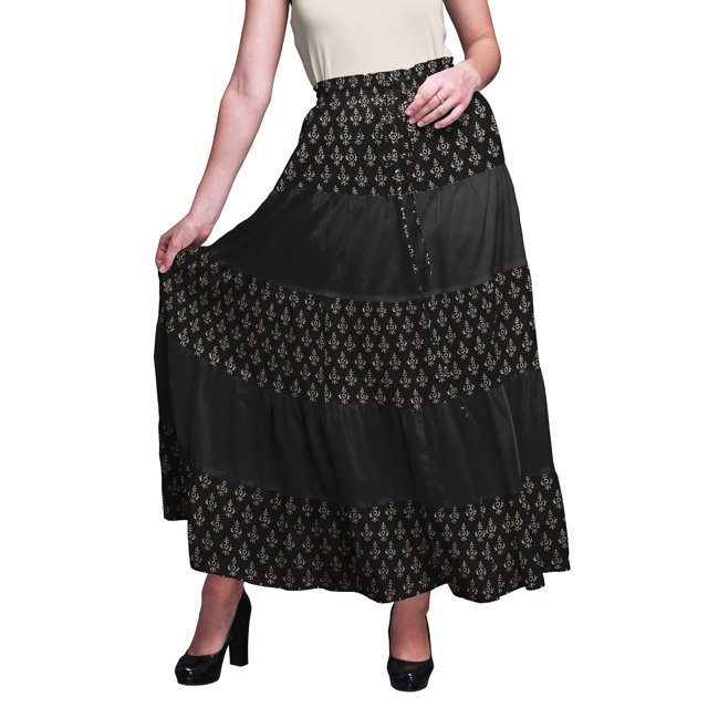 Bimba SkirtsForWomen Long Length Cotton Printed Maxi Boho Summer Skirt