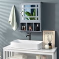 thumbnail image 3 of Gymax Armoire à Pharmacie Murale avec Miroir et Tablette Ajustable, Gris, 3 of 10