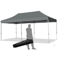 thumbnail image 1 of Gymax Abri-Soleil Pliant 10'x20 Pieds à Déploiement Rapide, Robuste, Ajustable avec Sac, Gris, 1 of 10