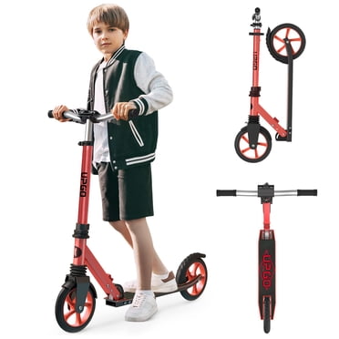 UPGO Trottinette pour 6 Ans et Plus, Enfants, Ados et Adultes, Charge Maximale de 240 LB, Pliable, Roues de 8 Pouces, Rouge