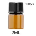 thumbnail image 4 of 50x Amber Mini Glass Bottle for Aromatherapy middle Essential Oil Blends Refillable hole plug 2ml, 4 of 8