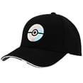 thumbnail image 1 of Pokemon Holographic Pokeball Men's Elie Flex Black Baseball Cap, 1 of 6