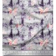 thumbnail image 1 of Soimoi Purple Cotton Jersey Fabric Insect & Texture Print Fabric by Yard 58 Inch Wide, 1 of 2