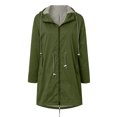 thumbnail image 5 of Kcodviy Women Solid Rain Jacket Mid Weight Womens Jacket Outdoor Plus Size Waterproof Plus Size Maternity Jacket Hooded Windproof Loose Coat, 5 of 5