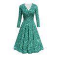 thumbnail image 1 of Offre à Durée Limitée Iumwxz Robe à Col en V à Manches Longues pour Femmes Tunique Robe de Performance Robe à Imprimé Brillant Robes Longues pour Femmes Robe Ample et Fluide pour la Rue, 1 of 3