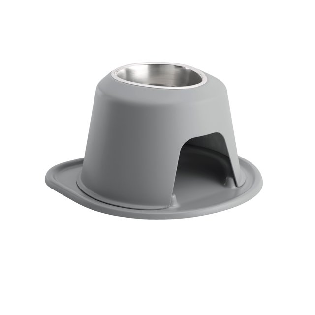 WeatherTech Système d'Alimentation pour Animaux de Compagnie 8 Pouces de Hauteur - Acier Inoxydable - Gris Foncé