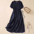 thumbnail image 4 of LSLJS Jupe Longue Légère pour Femme en Coton et Lin d'Été pour le Trajet, Jupe Unie, Robe d'Été, Robes de Plage d'Été, 4 of 9