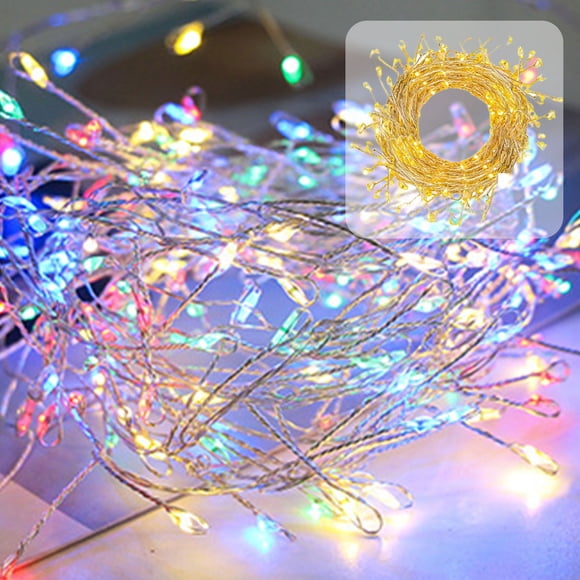 Vaidha USB 100 LED Firecracker String Lights With Remote Control, 9.84 Feet, 8 Function Of String Lights For Bedroom, Room Decoration, Wedding