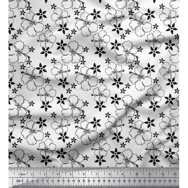 Soimoi Poly Georgette Fabric Artistic Floral Decor Fabric Printed Yard 42 Inch Wide