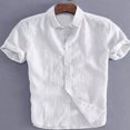 thumbnail image 4 of MesaSe Chemises en Lin à Manches Courtes pour Hommes, Décontractées et Amples, 4 of 4