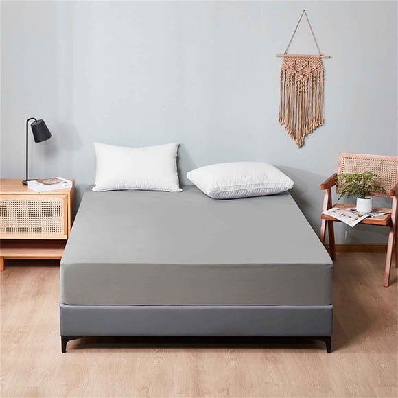 Iumwxz bed sheets Solid Color Mattress Protective Cover Bedspread Bedsheet Cover 160 * 200cm drap lit queen Dark Gray cloth My Order