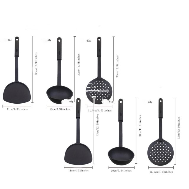 Oleegame 2PC 3PCS Nylon Spatulas Spoon Strainer For Nonstick Cookware Heat Resist Spatulas For Kitchen