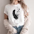 thumbnail image 2 of Plebaso T-Shirt Imprimé pour Femme Décontracté à Manches Courtes, T-Shirt Graphique à Col Rond, T-Shirts Amples d'Été 2025, 2 of 4