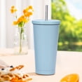 thumbnail image 2 of RKSTN coffee mug Fashionable Stainless Steel Straw Cup Coffee Cup 500ml Large Capacity Vacuum Portable Insulation Gift Cup, 2 of 2