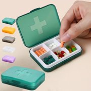 Wzzjkit Pill Organizer, Weekly Pill Organizer Pill Box, Transparent Compartment Medicine Pill Organizer Travel, Pill Case for Big Vitamin Supplements Fish Oil