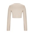 thumbnail image 4 of Yuyuzo Hauts de Sortie pour Femmes Chandails à Manches Longues Col Rond Crop Top Décontracté Ajusté T-Shirts Basiques, 4 of 5